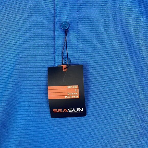 Sea Sun Golf Polo Shirt Mens Large Blue Short Sleeve Casual - Picture 7 of 8